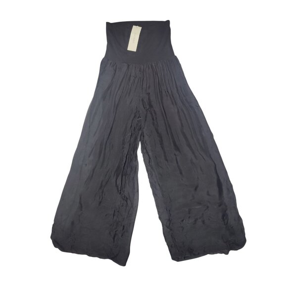 Giusy Silk Blend Wide Leg Palazzo Harem High Waist Black Pull On Pants S NWT - Picture 1 of 10